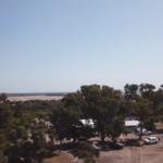 aerial view of front gate